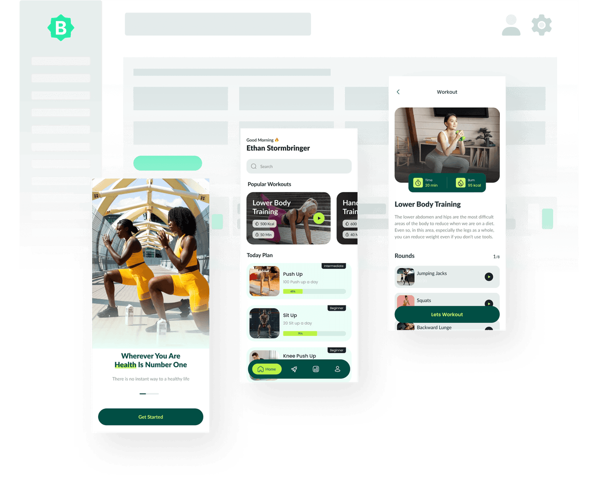 Laptop showing digital product design mockup